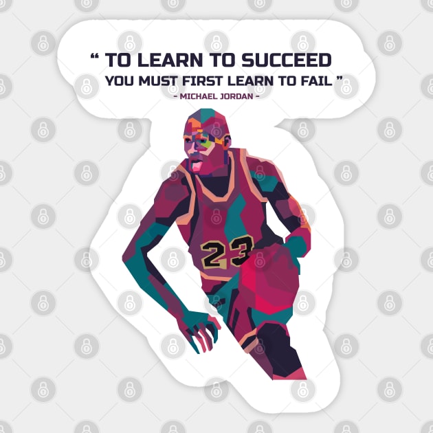 Abstract Michael jordan and his quotes in WPAP Sticker by smd90